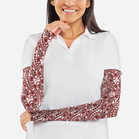 Hibiscus Bloom Island Tribal Waves Arm Sleeves Red Polynesian Pattern LT01 - Polynesian Pride