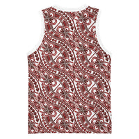 Hibiscus Bloom Island Tribal Waves Basketball Jersey Red Polynesian Pattern LT01 - Polynesian Pride