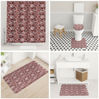 Hibiscus Bloom Island Tribal Waves Bathroom Set Red Polynesian Pattern LT01 - Polynesian Pride