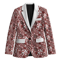 Hibiscus Bloom Island Tribal Waves Blazer Red Polynesian Pattern LT01 Unisex Red - Polynesian Pride