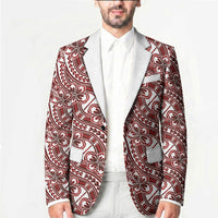 Hibiscus Bloom Island Tribal Waves Blazer Red Polynesian Pattern LT01 - Polynesian Pride