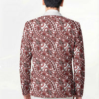 Hibiscus Bloom Island Tribal Waves Blazer Red Polynesian Pattern LT01 - Polynesian Pride