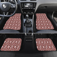 Hibiscus Bloom Island Tribal Waves Car Mats Red Polynesian Pattern LT01 Set 4pcs Red - Polynesian Pride