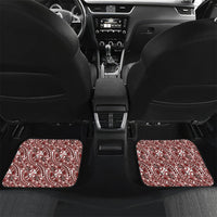 Hibiscus Bloom Island Tribal Waves Car Mats Red Polynesian Pattern LT01 Set 2pcs - Back Red - Polynesian Pride