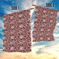 Hibiscus Bloom Island Tribal Waves Garden Flag Red Polynesian Pattern LT01 - Polynesian Pride