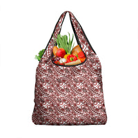 Hibiscus Bloom Island Tribal Waves Grocery Bag Red Polynesian Pattern LT01 1-pack One Size Red - Polynesian Pride