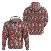 Hibiscus Bloom Island Tribal Waves Hoodie Red Polynesian Pattern LT01 - Polynesian Pride