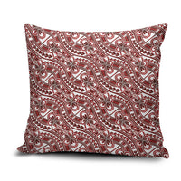 Hibiscus Bloom Island Tribal Waves Pillow Cover Red Polynesian Pattern LT01 Red - Polynesian Pride