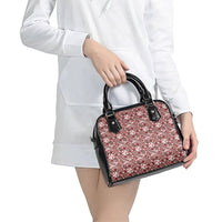 Hibiscus Bloom Island Tribal Waves Shoulder Handbag Red Polynesian Pattern LT01 - Polynesian Pride