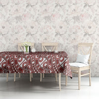 Hibiscus Bloom Island Tribal Waves Tablecloth Red Polynesian Pattern LT01 - Polynesian Pride
