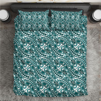 Hibiscus Bloom Island Tribal Waves Bedding Set Teal Polynesian Pattern LT01 Teal - Polynesian Pride