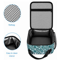 Hibiscus Bloom Island Tribal Waves Lunch Bag Teal Polynesian Pattern LT01 - Polynesian Pride