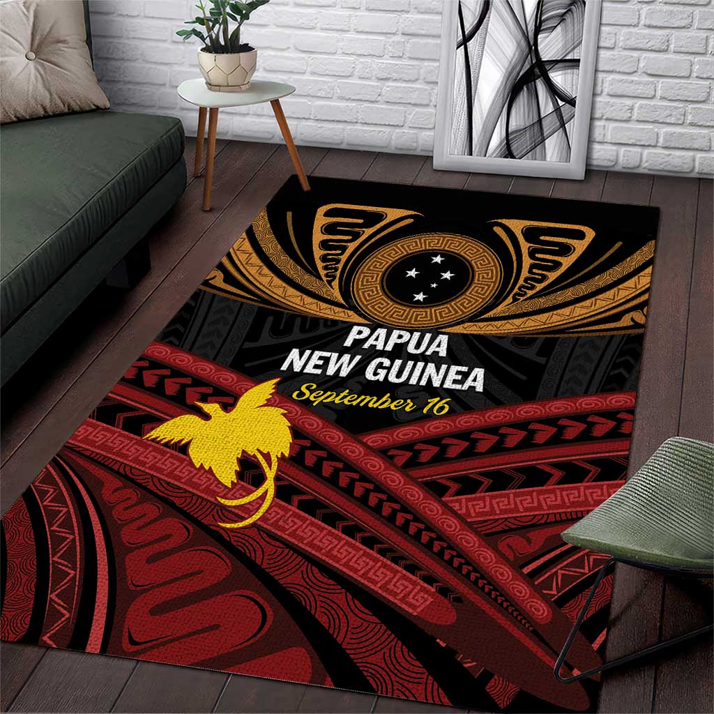 Papua New Guinea Bird of Paradise Area Rug 16 September 1975 Independence Day Anniversary