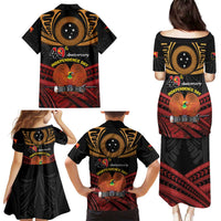 Papua New Guinea Bird of Paradise Family Matching Puletasi and Hawaiian Shirt 16 September 1975 Independence Day Anniversary