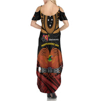 Papua New Guinea Bird of Paradise Family Matching Summer Maxi Dress and Hawaiian Shirt 16 September 1975 Independence Day Anniversary