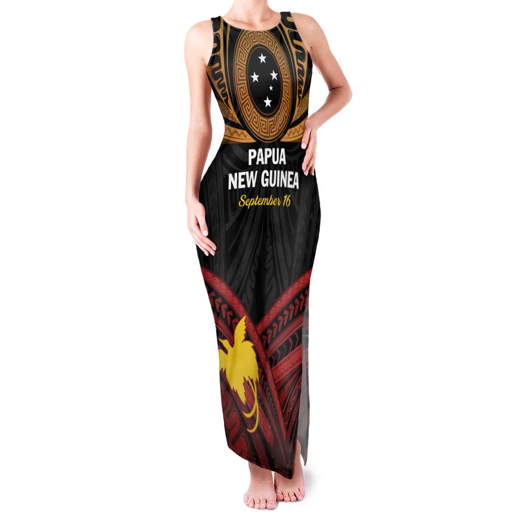 Papua New Guinea Bird of Paradise Family Matching Tank Maxi Dress and Hawaiian Shirt 16 September 1975 Independence Day Anniversary