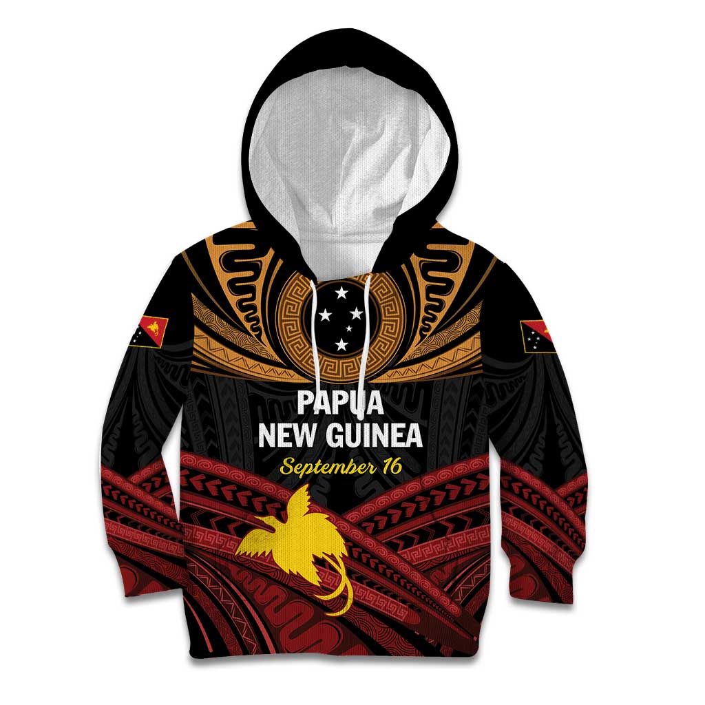 Papua New Guinea Bird of Paradise Kid Hoodie 16 September 1975 Independence Day Anniversary