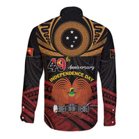Papua New Guinea Bird of Paradise Long Sleeve Button Shirt 16 September 1975 Independence Day Anniversary