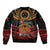 Papua New Guinea Bird of Paradise Sleeve Zip Bomber Jacket 16 September 1975 Independence Day Anniversary