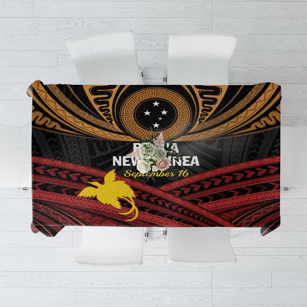 Papua New Guinea Bird of Paradise Tablecloth 16 September 1975 Independence Day Anniversary LT01 Black - Polynesian Pride