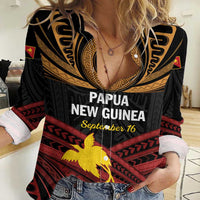 Papua New Guinea Bird of Paradise Women Casual Shirt 16 September 1975 Independence Day Anniversary