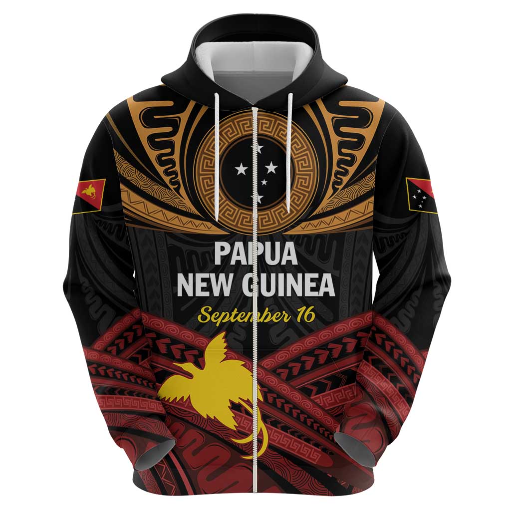 Papua New Guinea Bird of Paradise Zip Hoodie 16 September 1975 Independence Day Anniversary