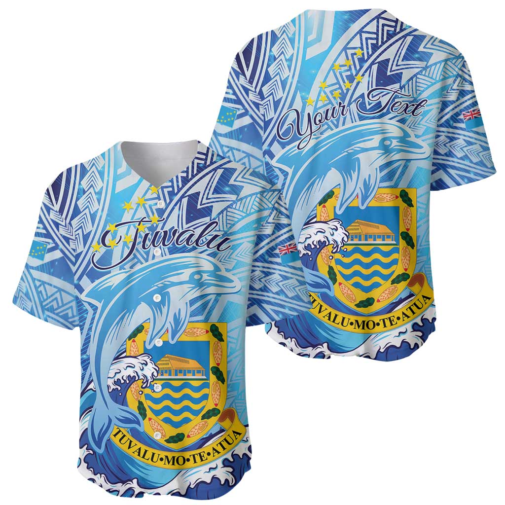 Tuvalu mo te Atua Baseball Jersey Tuvalu Dolphin Polynesian Pattern