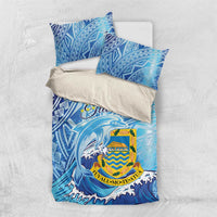 Tuvalu mo te Atua Bedding Set Tuvalu Dolphin Polynesian Pattern