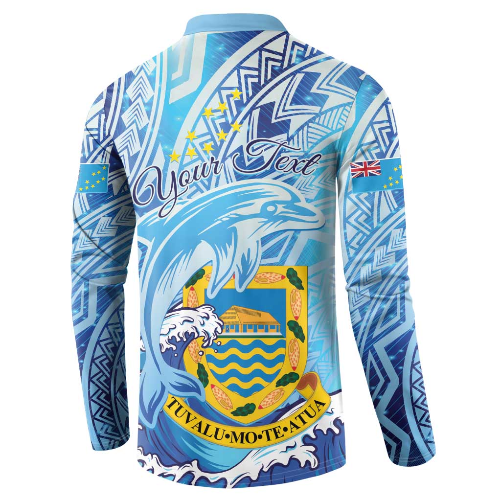 Tuvalu mo te Atua Button Sweatshirt Tuvalu Dolphin Polynesian Pattern LT01 - Polynesian Pride