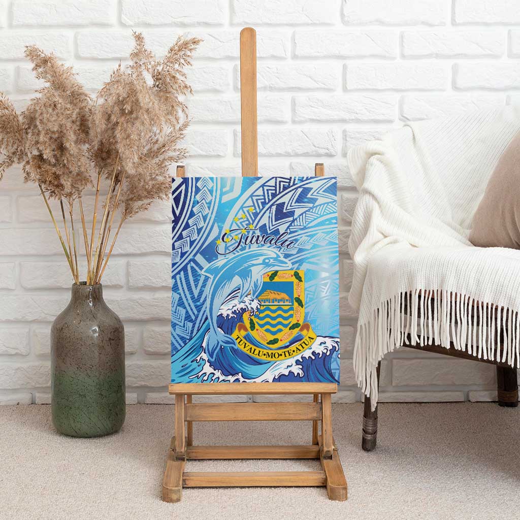 Tuvalu mo te Atua Canvas Wall Art Tuvalu Dolphin Polynesian Pattern LT01 - Polynesian Pride