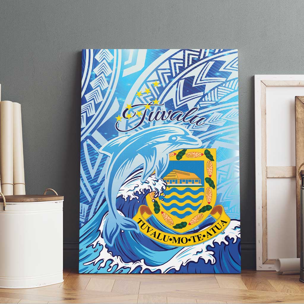 Tuvalu mo te Atua Canvas Wall Art Tuvalu Dolphin Polynesian Pattern LT01 - Polynesian Pride
