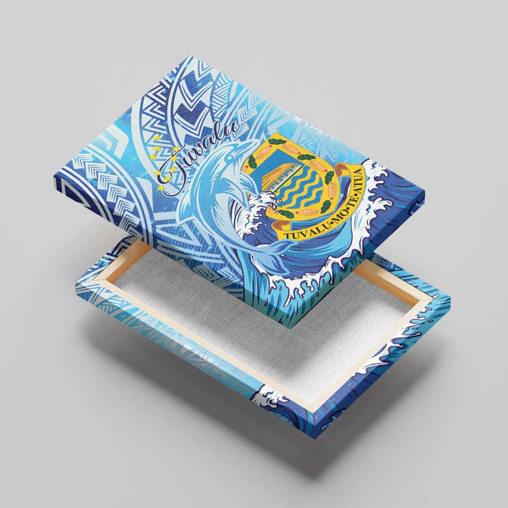 Tuvalu mo te Atua Canvas Wall Art Tuvalu Dolphin Polynesian Pattern LT01 - Polynesian Pride