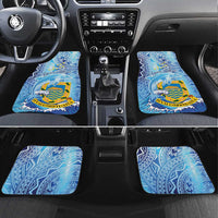 Tuvalu mo te Atua Car Mats Tuvalu Dolphin Polynesian Pattern LT01 Set 4pcs Blue - Polynesian Pride