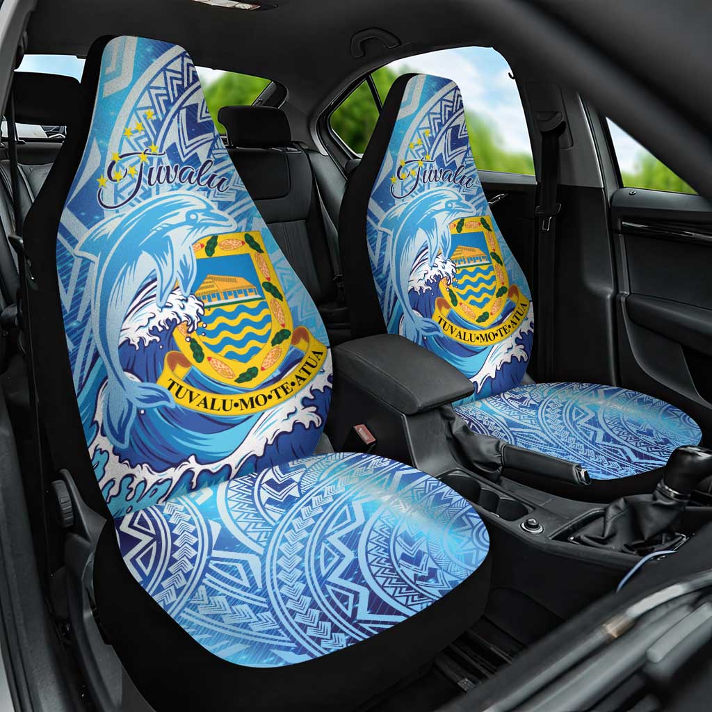 Tuvalu mo te Atua Car Seat Cover Tuvalu Dolphin Polynesian Pattern