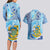 Tuvalu mo te Atua Couples Matching Long Sleeve Bodycon Dress and Hawaiian Shirt Tuvalu Dolphin Polynesian Pattern