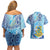 Tuvalu mo te Atua Couples Matching Off Shoulder Short Dress and Hawaiian Shirt Tuvalu Dolphin Polynesian Pattern