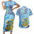 Tuvalu mo te Atua Couples Matching Short Sleeve Bodycon Dress and Hawaiian Shirt Tuvalu Dolphin Polynesian Pattern