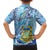 Tuvalu mo te Atua Family Matching Off The Shoulder Long Sleeve Dress and Hawaiian Shirt Tuvalu Dolphin Polynesian Pattern