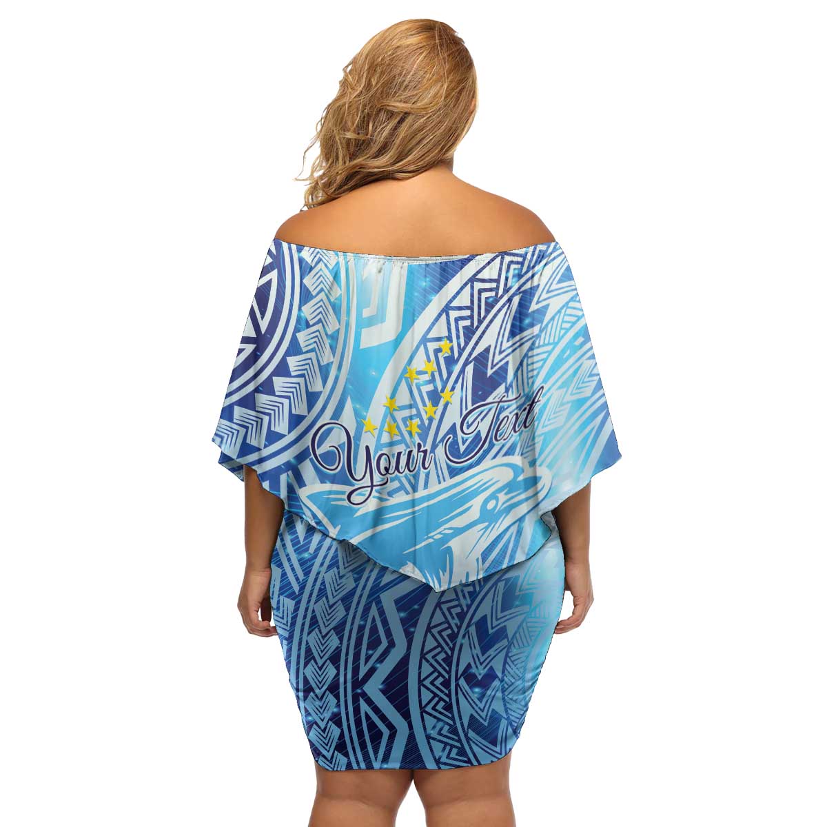 Tuvalu mo te Atua Family Matching Off Shoulder Short Dress and Hawaiian Shirt Tuvalu Dolphin Polynesian Pattern LT01 - Polynesian Pride