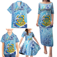 Tuvalu mo te Atua Family Matching Puletasi and Hawaiian Shirt Tuvalu Dolphin Polynesian Pattern LT01 - Polynesian Pride