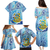 Tuvalu mo te Atua Family Matching Puletasi and Hawaiian Shirt Tuvalu Dolphin Polynesian Pattern LT01 - Polynesian Pride