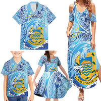 Tuvalu mo te Atua Family Matching Summer Maxi Dress and Hawaiian Shirt Tuvalu Dolphin Polynesian Pattern LT01 - Polynesian Pride