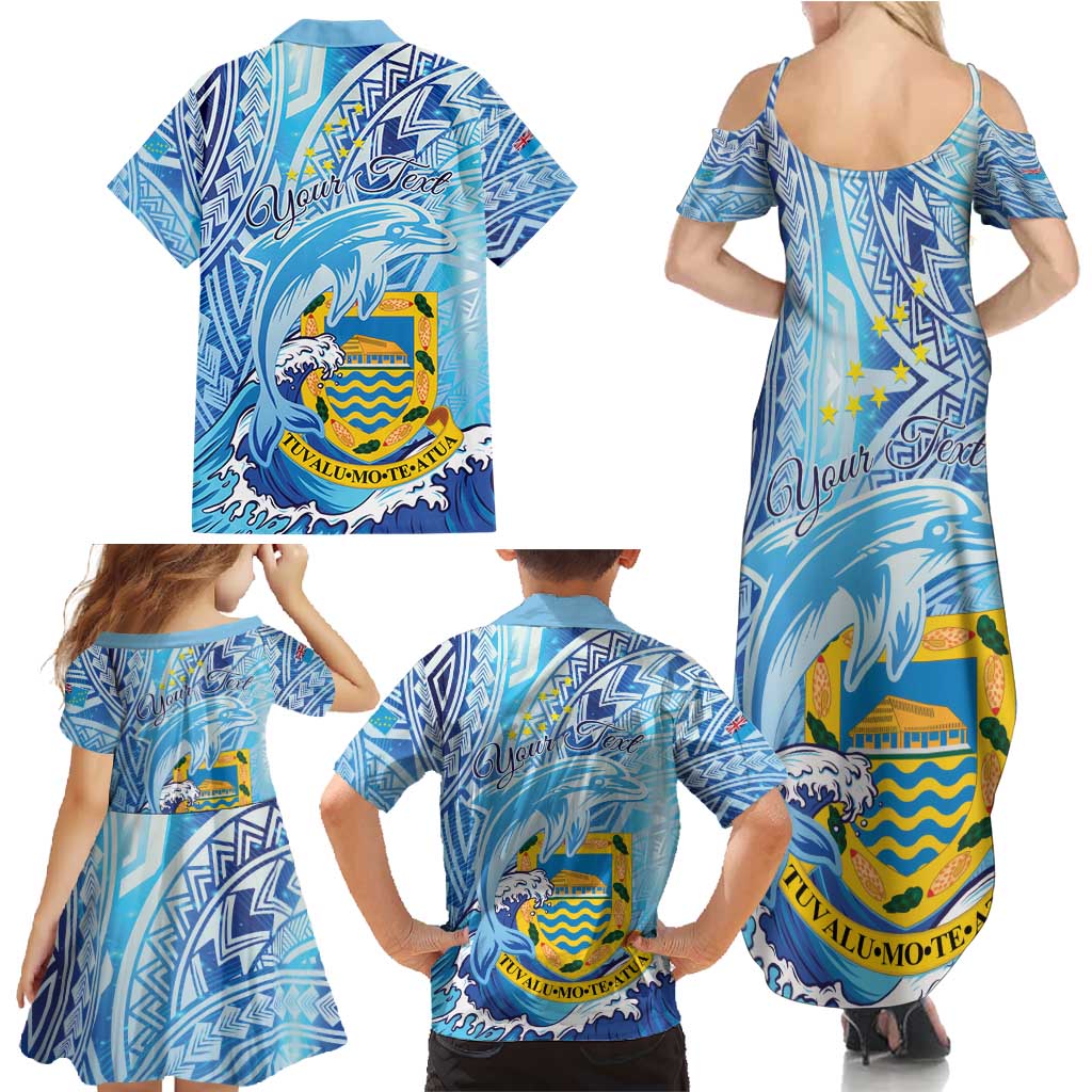Tuvalu mo te Atua Family Matching Summer Maxi Dress and Hawaiian Shirt Tuvalu Dolphin Polynesian Pattern LT01 - Polynesian Pride