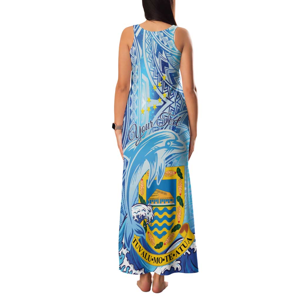 Tuvalu mo te Atua Family Matching Tank Maxi Dress and Hawaiian Shirt Tuvalu Dolphin Polynesian Pattern LT01 - Polynesian Pride