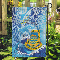 Tuvalu mo te Atua Garden Flag Tuvalu Dolphin Polynesian Pattern LT01 Garden Flag Blue - Polynesian Pride