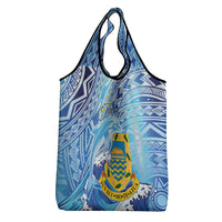 Tuvalu mo te Atua Grocery Bag Tuvalu Dolphin Polynesian Pattern LT01 - Polynesian Pride