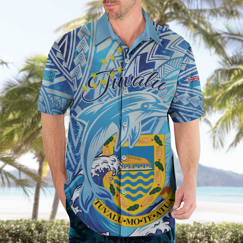 Tuvalu mo te Atua Hawaiian Shirt Tuvalu Dolphin Polynesian Pattern LT01 - Polynesian Pride