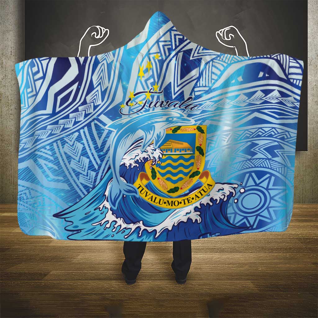 Tuvalu mo te Atua Hooded Blanket Tuvalu Dolphin Polynesian Pattern LT01 - Polynesian Pride