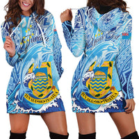 Tuvalu mo te Atua Hoodie Dress Tuvalu Dolphin Polynesian Pattern LT01 - Polynesian Pride