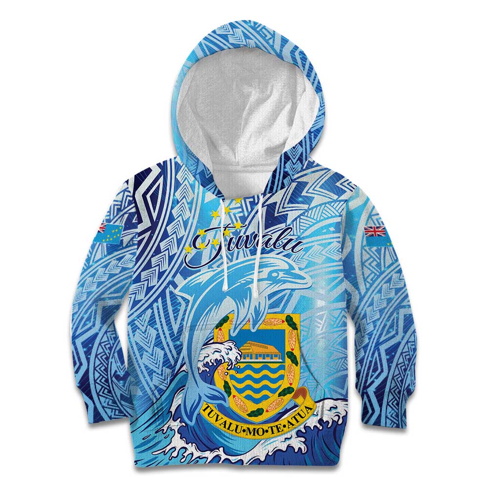 Tuvalu mo te Atua Kid Hoodie Tuvalu Dolphin Polynesian Pattern